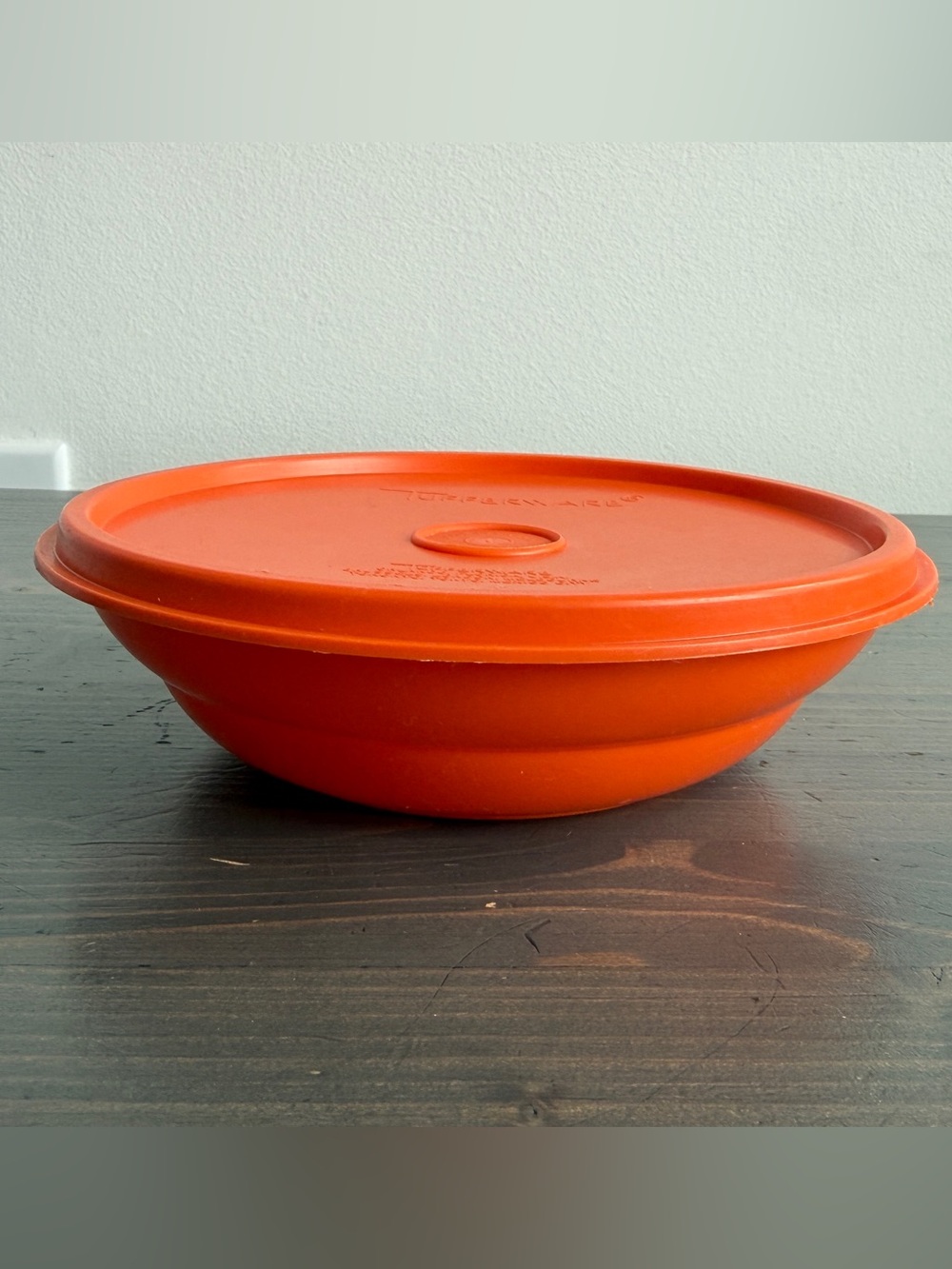 Vintage harvest orange Tupperware ceral bowl with lid